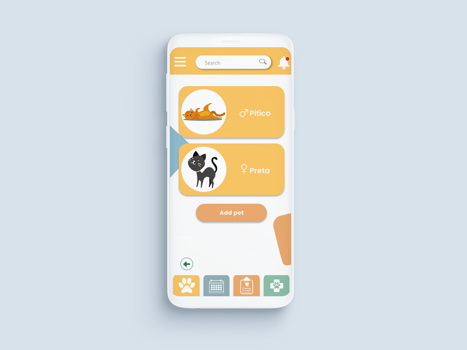 Additional mockup displaying 4Pets app functionality